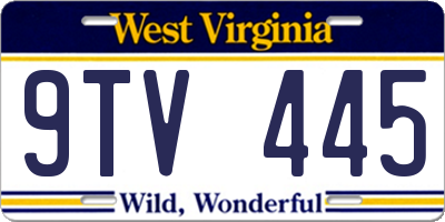 WV license plate 9TV445