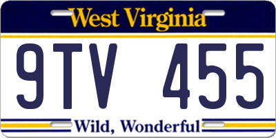 WV license plate 9TV455