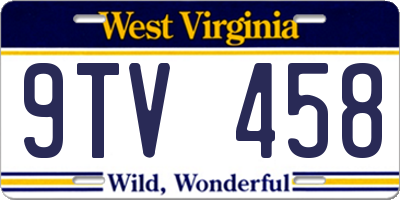 WV license plate 9TV458