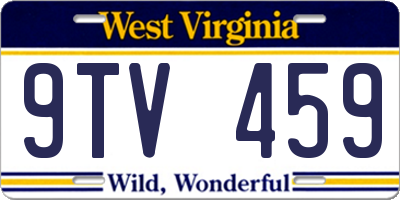 WV license plate 9TV459