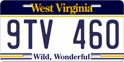 WV license plate 9TV460