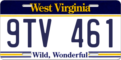 WV license plate 9TV461