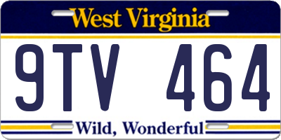 WV license plate 9TV464