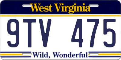WV license plate 9TV475