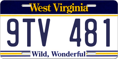 WV license plate 9TV481