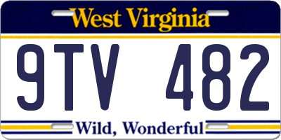 WV license plate 9TV482