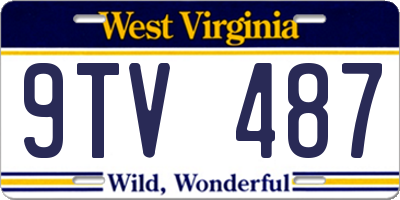 WV license plate 9TV487