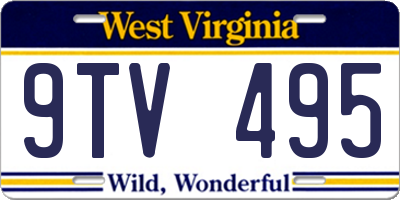 WV license plate 9TV495
