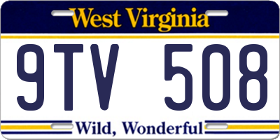 WV license plate 9TV508