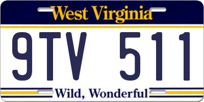 WV license plate 9TV511