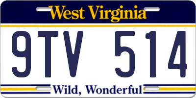 WV license plate 9TV514