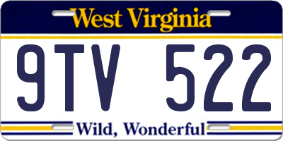 WV license plate 9TV522