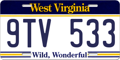 WV license plate 9TV533