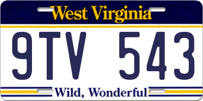 WV license plate 9TV543