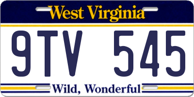 WV license plate 9TV545