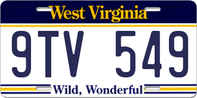 WV license plate 9TV549
