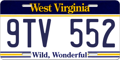 WV license plate 9TV552
