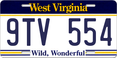 WV license plate 9TV554