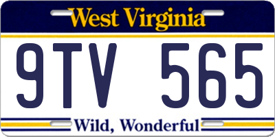 WV license plate 9TV565