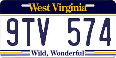 WV license plate 9TV574