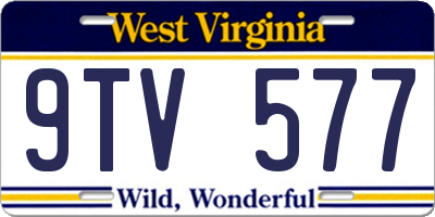 WV license plate 9TV577