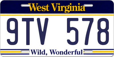 WV license plate 9TV578