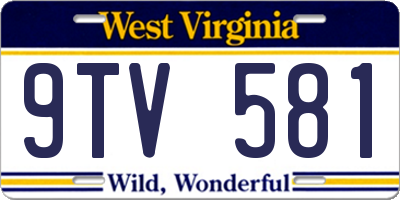 WV license plate 9TV581