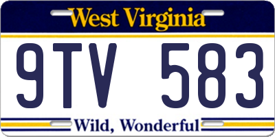 WV license plate 9TV583