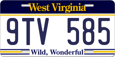 WV license plate 9TV585