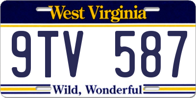 WV license plate 9TV587