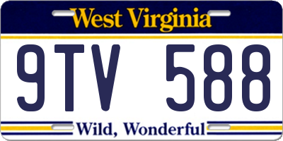 WV license plate 9TV588