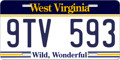 WV license plate 9TV593