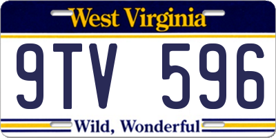 WV license plate 9TV596