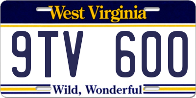 WV license plate 9TV600