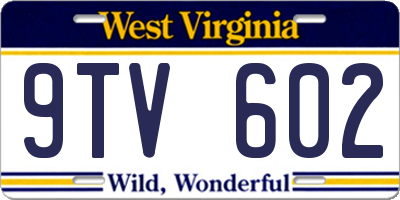 WV license plate 9TV602