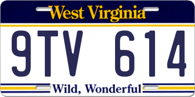 WV license plate 9TV614