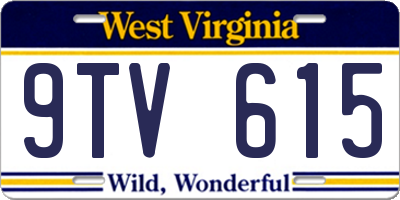 WV license plate 9TV615