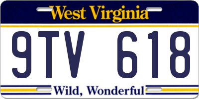 WV license plate 9TV618