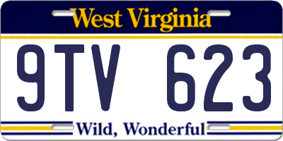 WV license plate 9TV623