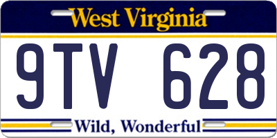 WV license plate 9TV628