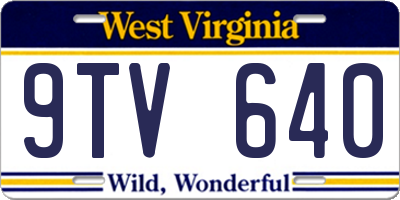 WV license plate 9TV640