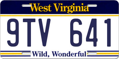 WV license plate 9TV641