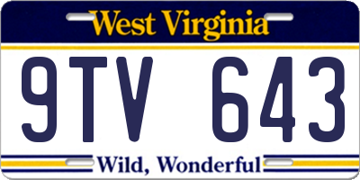 WV license plate 9TV643