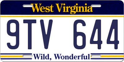 WV license plate 9TV644