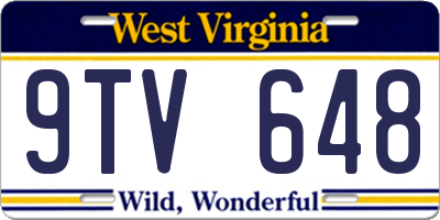 WV license plate 9TV648