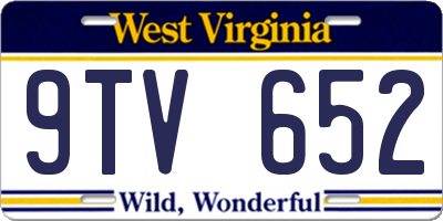 WV license plate 9TV652