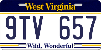 WV license plate 9TV657