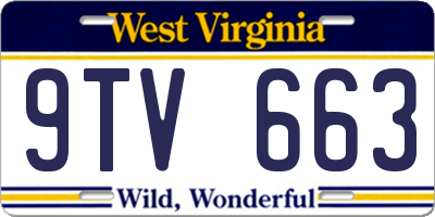 WV license plate 9TV663