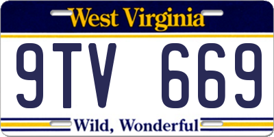 WV license plate 9TV669