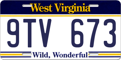 WV license plate 9TV673